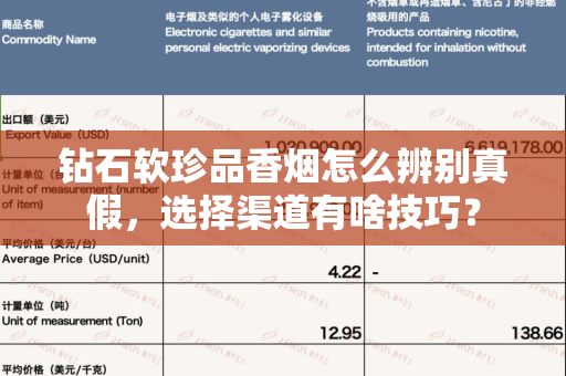 钻石软珍品香烟怎么辨别真假，选择渠道有啥技巧？